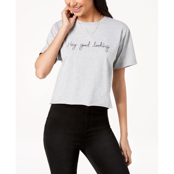 Pretty Rebellious Juniors Cropped Graphic T-Shirt - Picture 1 of 1